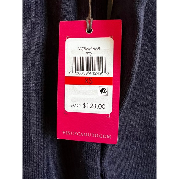 Vince Camuto‎ Womens Navy Blue Mock Neck Ruffle Trim Sweater Dress XS NWT - Picture 4 of 7